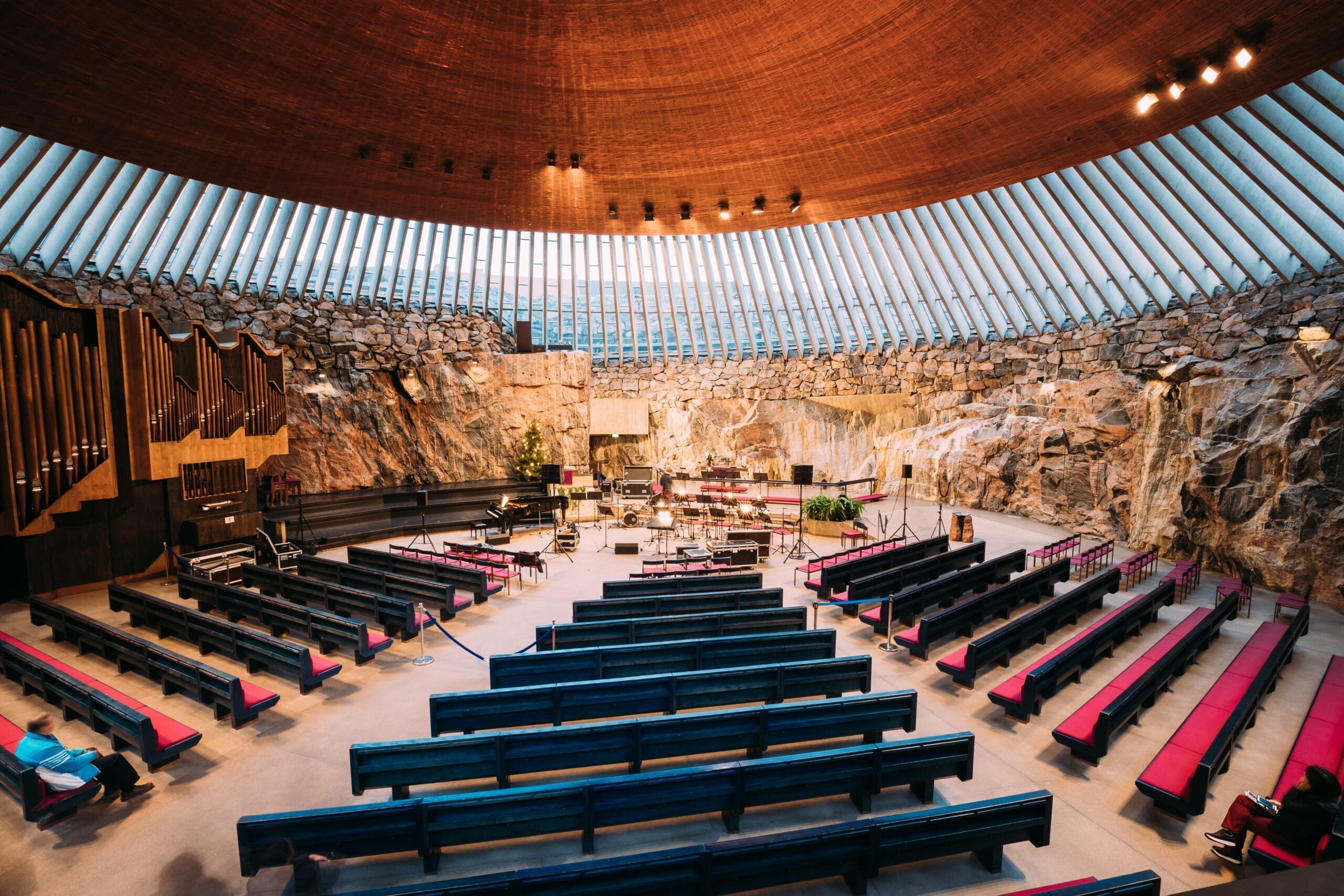 Helsinki, Finland. Interior Of Lutheran Temppeliaukio Church Als